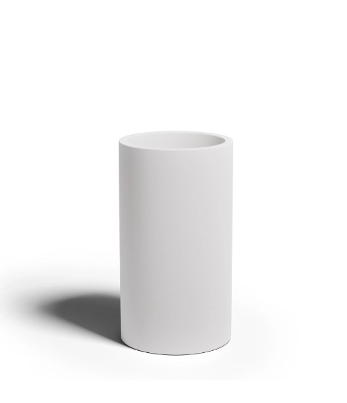 Nowoczesna wysoka donica tarasowa Alto biała Monumo